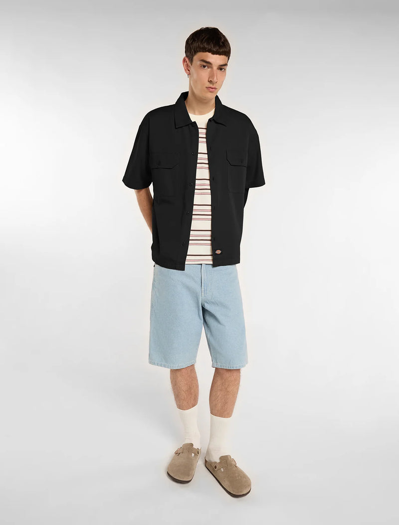 Load image into Gallery viewer, Dickies Men's Garment Dyed Work Short Sleeve Shirt Black DK0A88N9BLK
