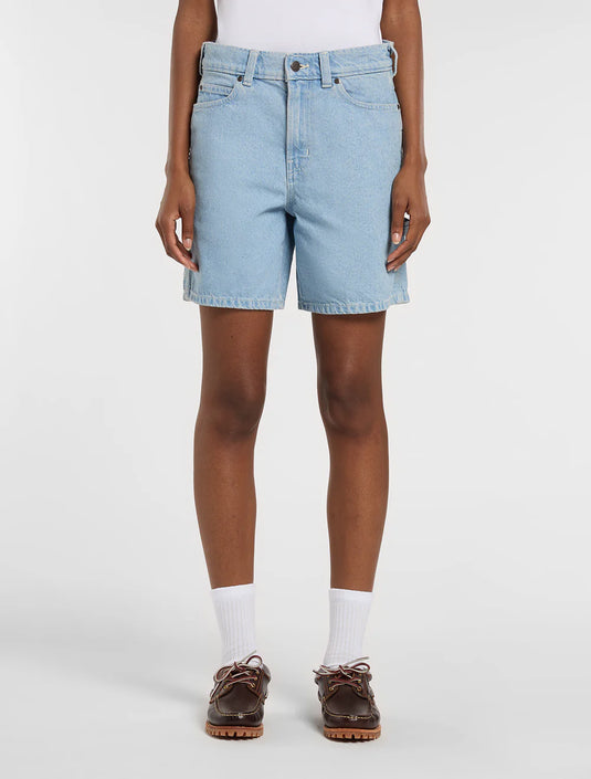 Dickies Women's 993 7-Inch Denim Carpenter Shorts Vintage Blue DK0A88PBC15