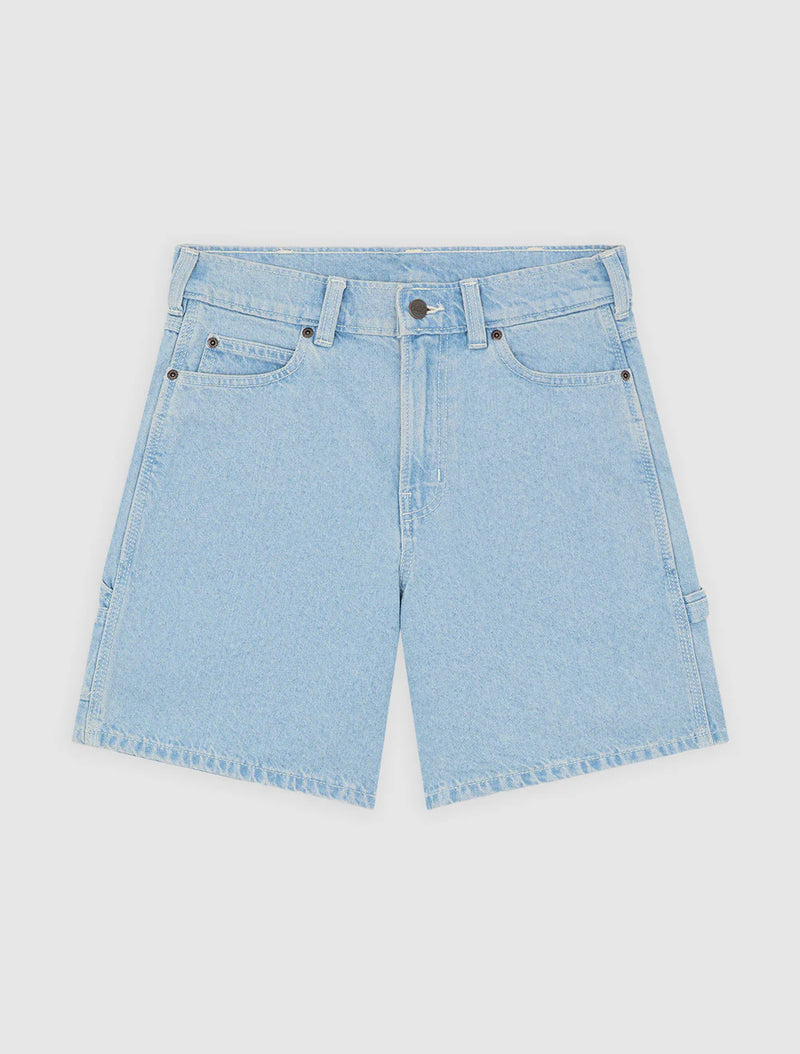 Load image into Gallery viewer, Dickies Women's 993 7-Inch Denim Carpenter Shorts Vintage Blue DK0A88PBC15
