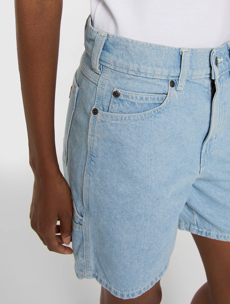 Load image into Gallery viewer, Dickies Women's 993 7-Inch Denim Carpenter Shorts Vintage Blue DK0A88PBC15
