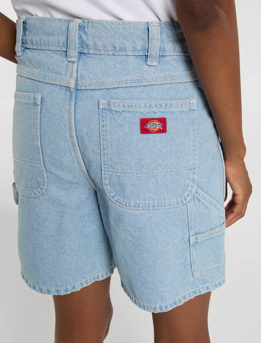 Dickies Women's 993 7-Inch Denim Carpenter Shorts Vintage Blue DK0A88PBC15