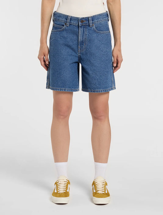Dickies Women's 993 7-inch Denim Carpenter Shorts Classic Blue DK0A88PBCLB1