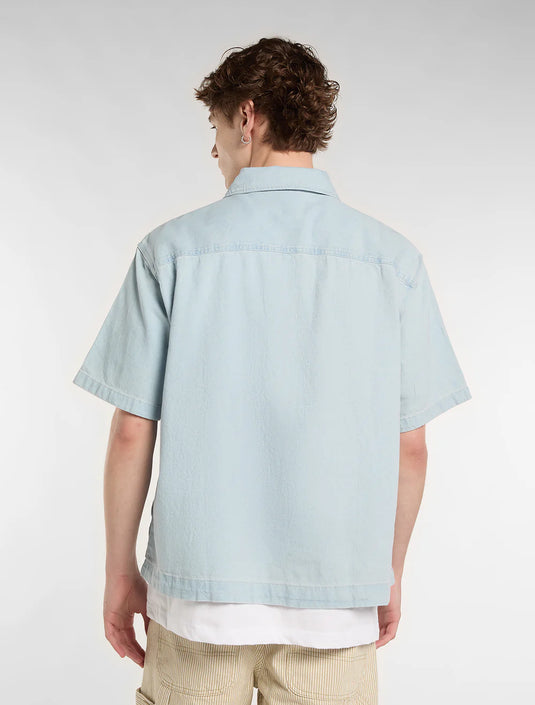 Dickies Men's Denim Short Sleeve Shirt Fog Blue DK0A88PH0FE