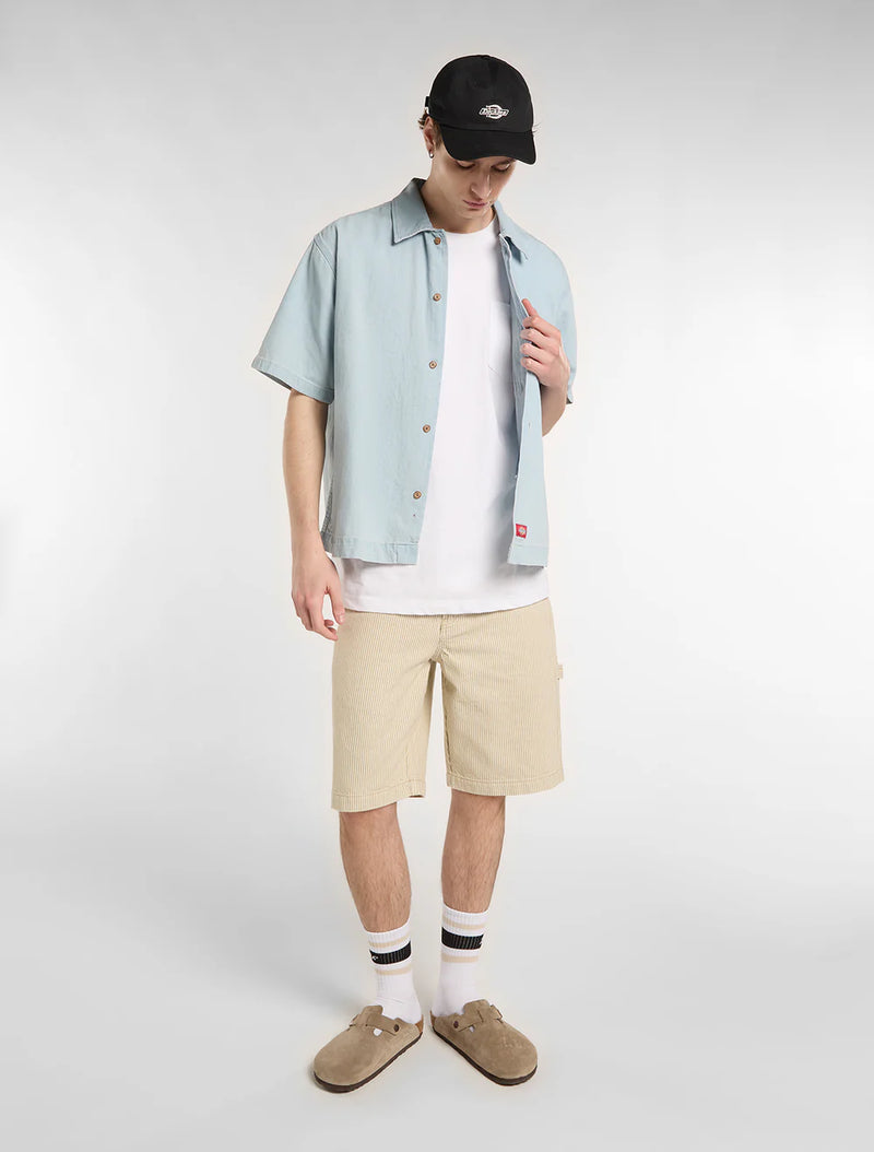 Load image into Gallery viewer, Dickies Men's Denim Short Sleeve Shirt Fog Blue DK0A88PH0FE
