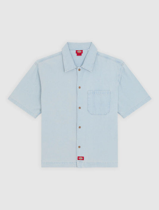 Dickies Men's Denim Short Sleeve Shirt Fog Blue DK0A88PH0FE