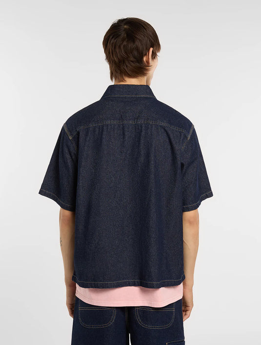 Dickies Men's Denim Short Sleeve Shirt Rinsed DK0A88PHRIN