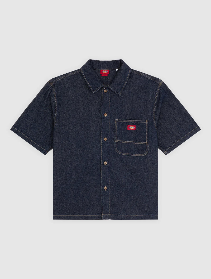 Load image into Gallery viewer, Dickies Men's Denim Short Sleeve Shirt Rinsed DK0A88PHRIN
