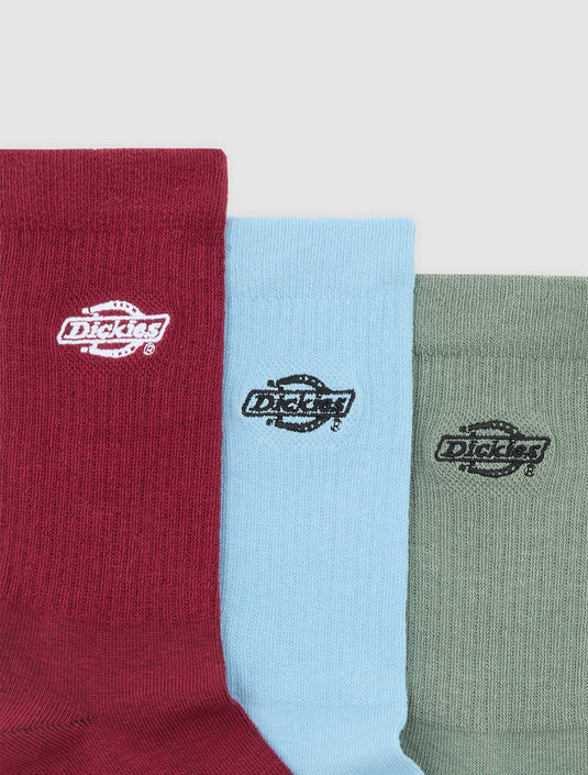 Dickies Unisex Summerdale (3 Pairs) Socks Brick Red DK0A88QJK74