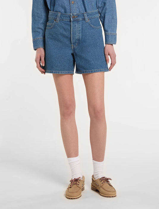 Dickies Women's 984 5-Inch High Waist Denim Shorts Classic Blue DK0A88QVCLB1