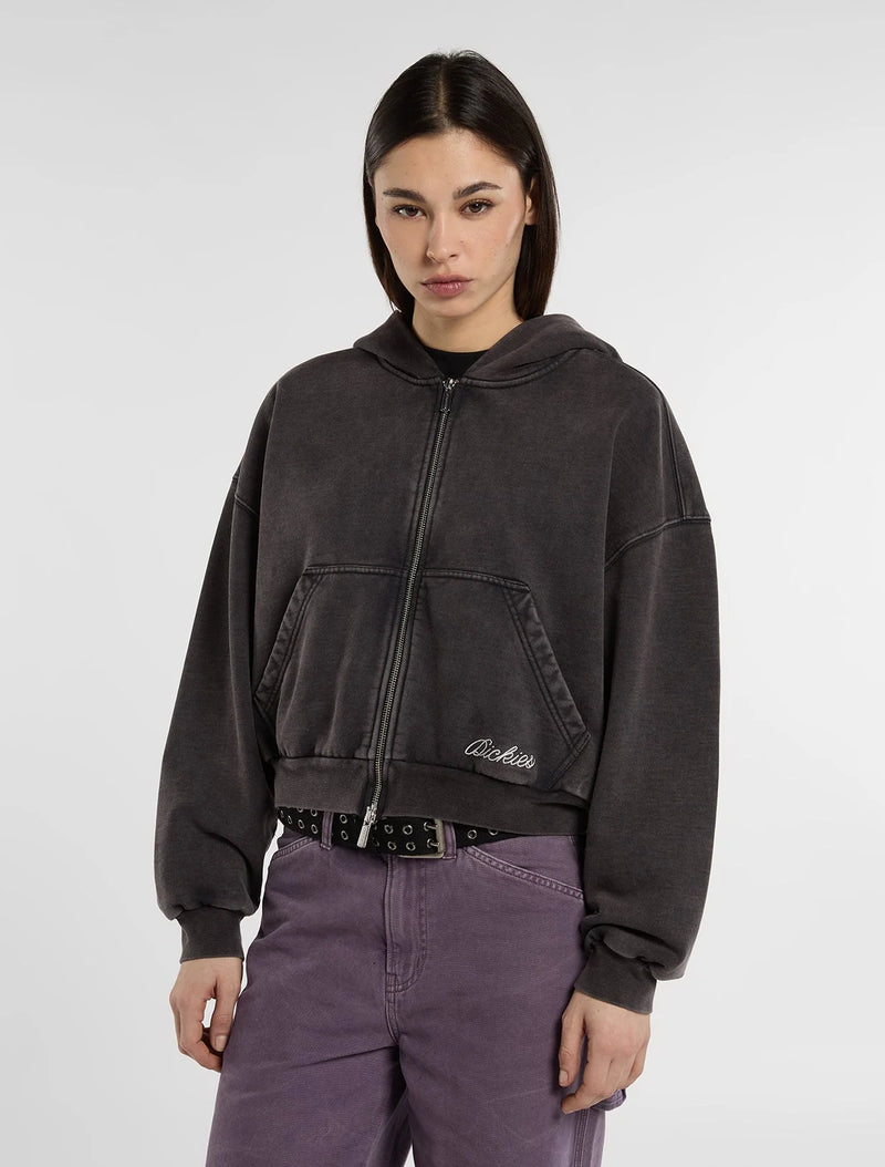 Load image into Gallery viewer, Wmen's Dickies Baker Zip Pullover Hoodie Black DK0A89DIBLK1
