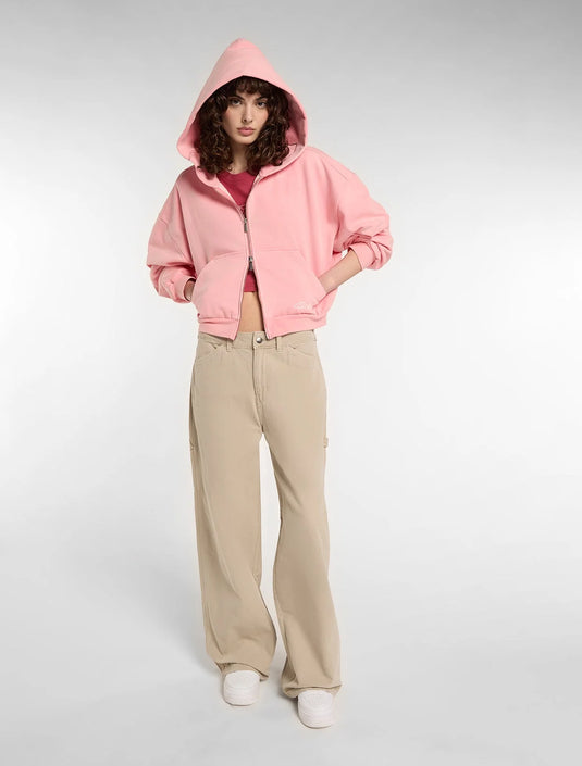 Women's Dickies Baker Zip Pullover Hoodie Peach Blossom DK0A89DIL871