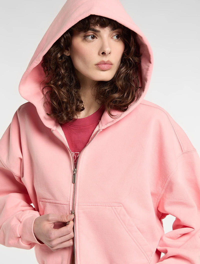Load image into Gallery viewer, Women's Dickies Baker Zip Pullover Hoodie Peach Blossom DK0A89DIL871
