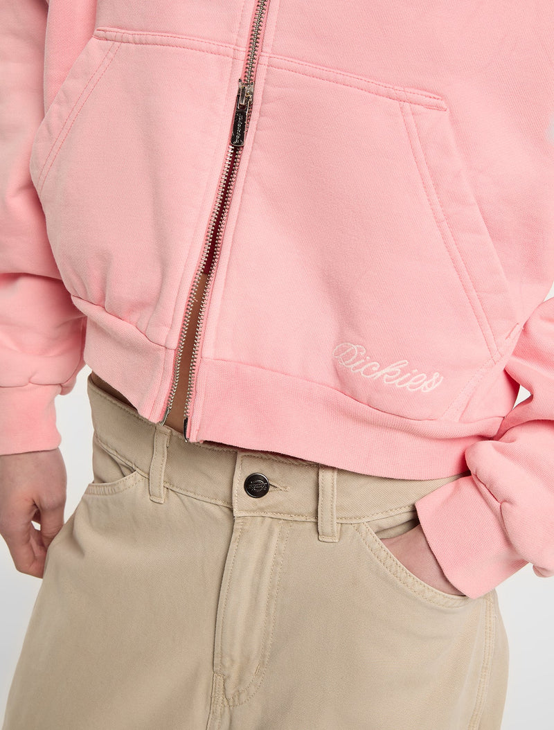 Load image into Gallery viewer, Women's Dickies Baker Zip Pullover Hoodie Peach Blossom DK0A89DIL871
