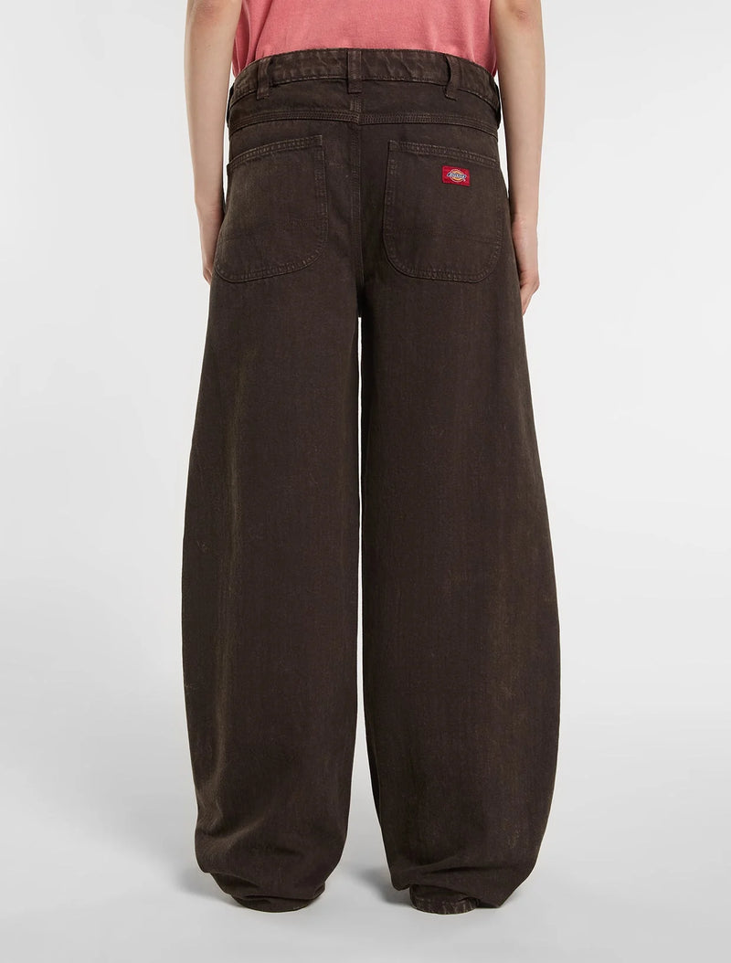 Load image into Gallery viewer, Dickies Women's Maricopa Low Waist Barrel Jeans Dark Brown DK0A8C2IDBX1
