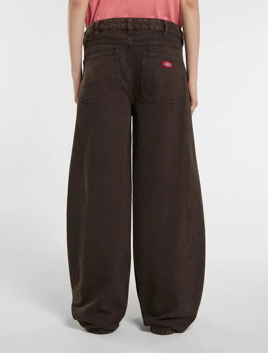 Dickies Women's Maricopa Low Waist Barrel Jeans Dark Brown DK0A8C2IDBX1
