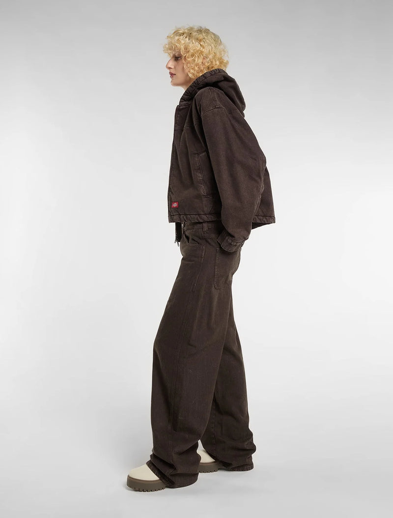 Load image into Gallery viewer, Dickies Women's Maricopa Low Waist Barrel Jeans Dark Brown DK0A8C2IDBX1

