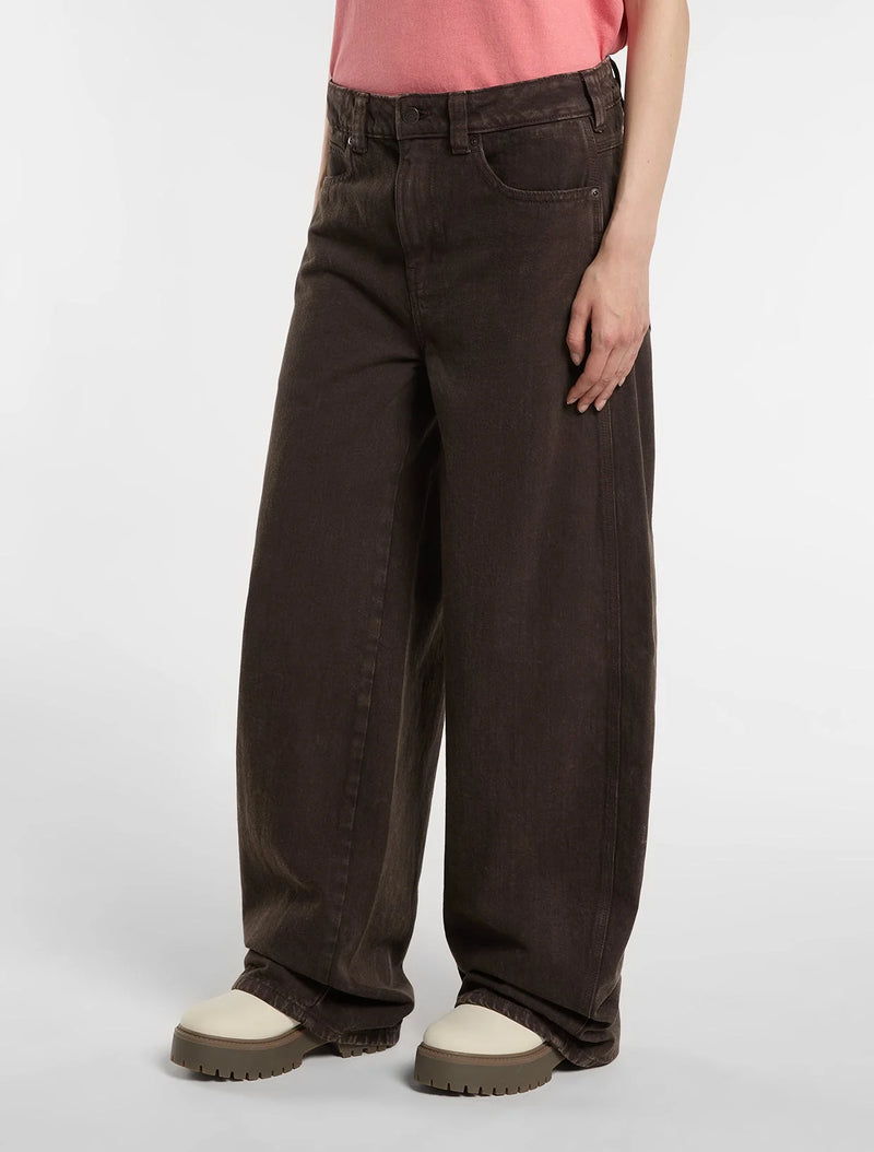 Load image into Gallery viewer, Dickies Women's Maricopa Low Waist Barrel Jeans Dark Brown DK0A8C2IDBX1
