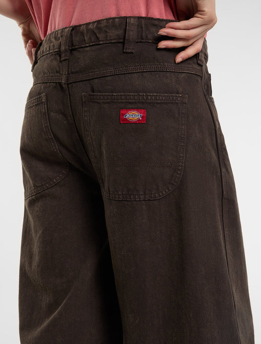 Dickies Women's Maricopa Low Waist Barrel Jeans Dark Brown DK0A8C2IDBX1