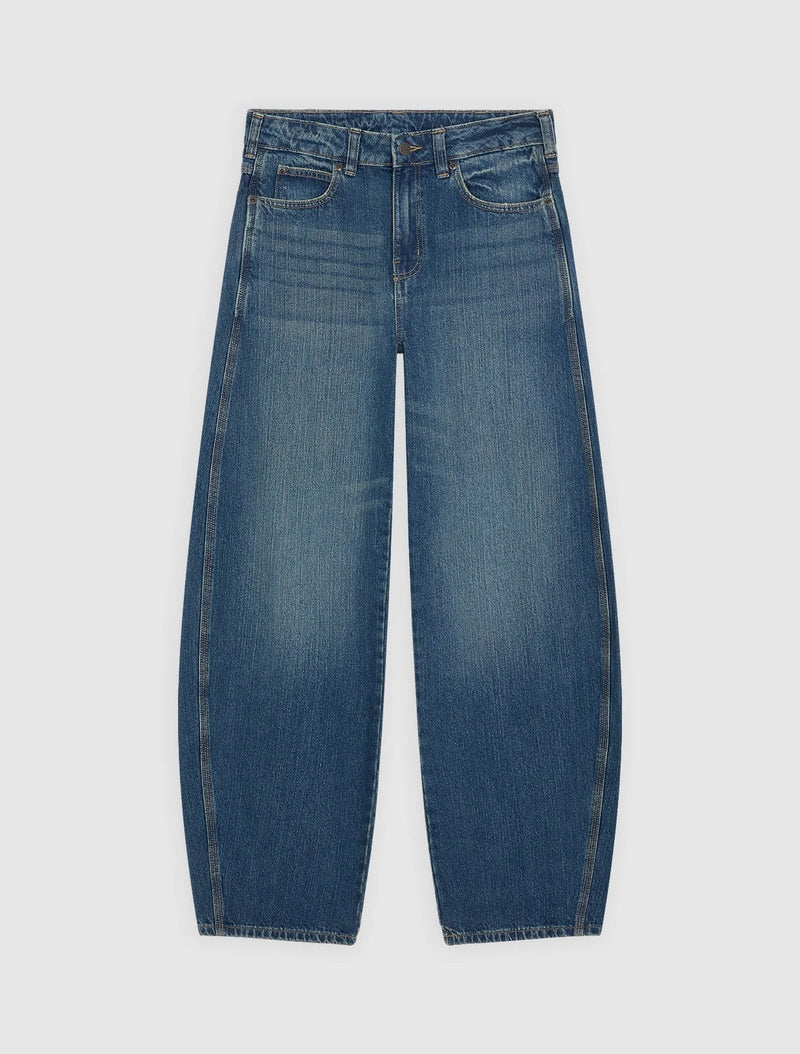 Load image into Gallery viewer, Dickies Women's Maricopa Low Waist Barrel Jeans Mid Blufad Wash DK0A8C2IL891

