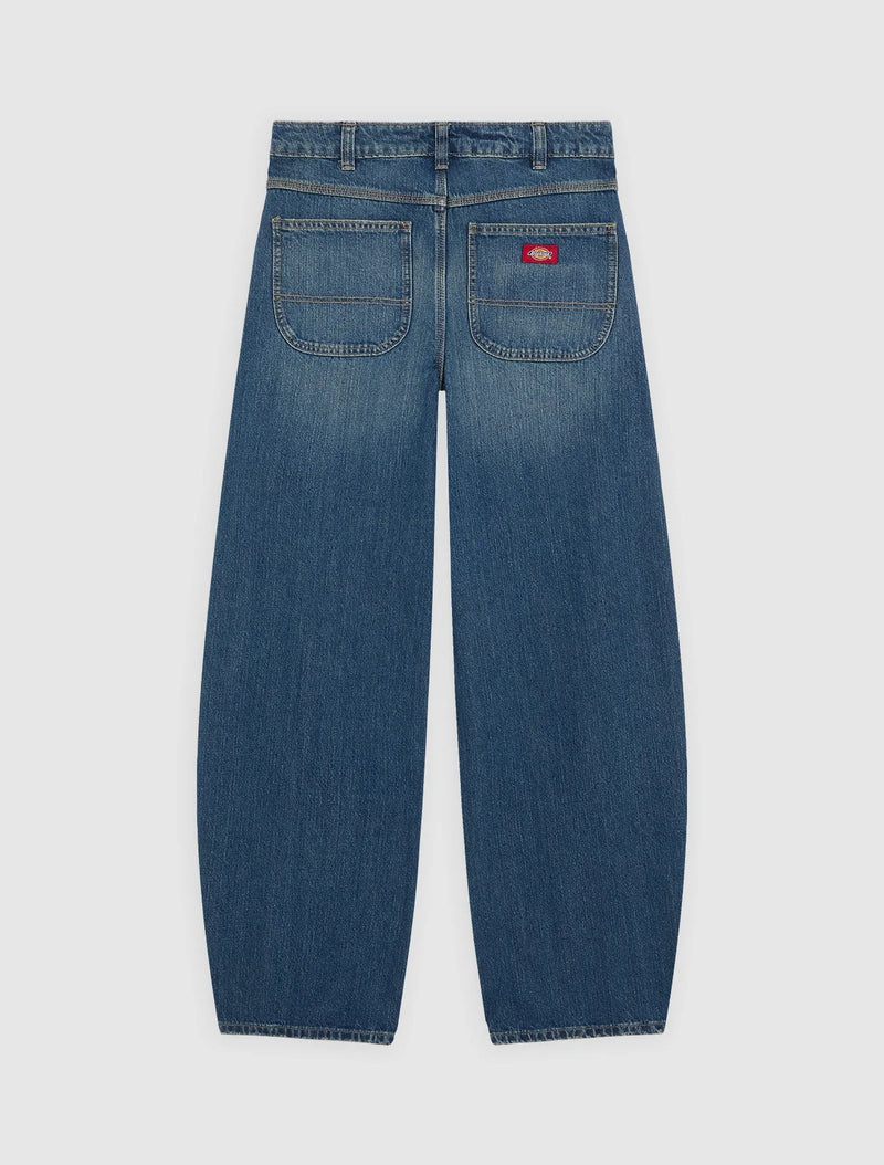Load image into Gallery viewer, Dickies Women's Maricopa Low Waist Barrel Jeans Mid Blufad Wash DK0A8C2IL891
