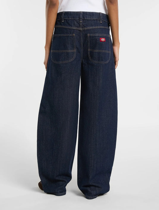 Dickies Women's Maricopa Low Waist Barrel Jeans Rinsed DK0A8C2IRIN1
