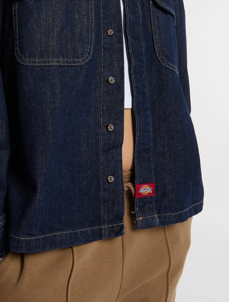 Load image into Gallery viewer, Dickies Women's Mechanic Denim Shirt Rinsed DK0A8CJCRIN
