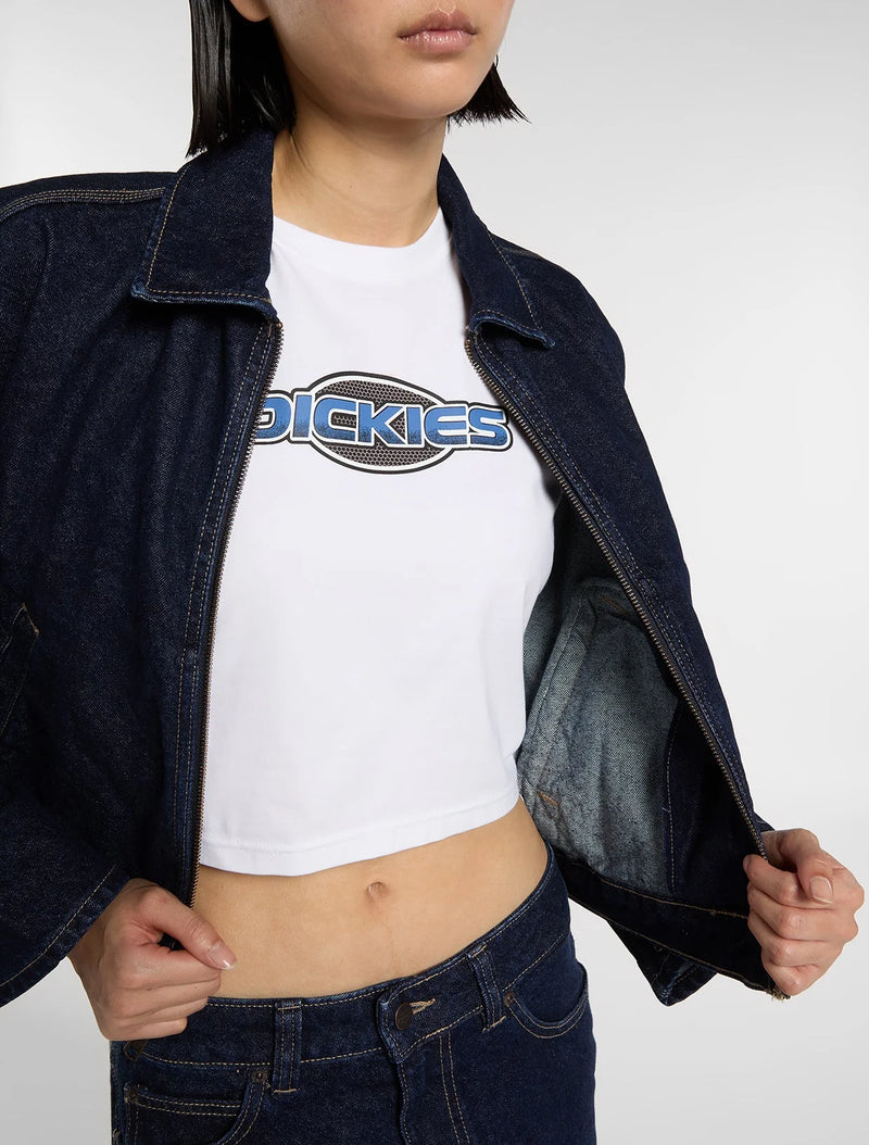 Load image into Gallery viewer, Dickies Women's Edgewood Unlined Denim Jacket Rinsed DK0A8D9IRIN1
