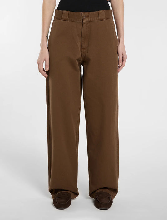 Dickies Women's Garment Dyed Loose Pants Timber Brown DK0A8DLH0TB1