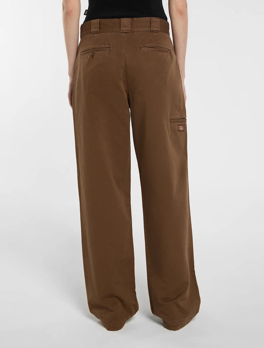 Dickies Women's Garment Dyed Loose Pants Timber Brown DK0A8DLH0TB1