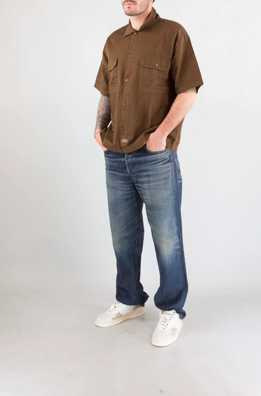 Dickies Men's 247 Gd Work Short Sleeve Shirt Timber Brown DK0A88N90TB