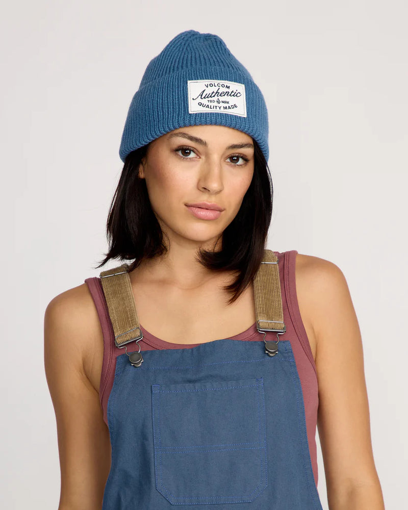 Load image into Gallery viewer, Volcom Women&#39;s Full Cut Work Beanie Royal E5832500_ROY
