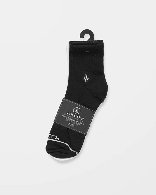 Volcom Women's The New Crew Socks (3 Pack) Assorted Colors E6322400-AST