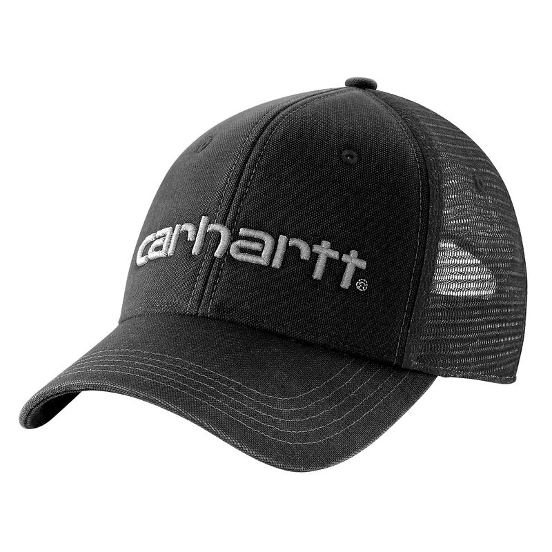 Load image into Gallery viewer, Carhartt Men's Canvas Mesh-Back Logo Graphic Cap Black 101195-001
