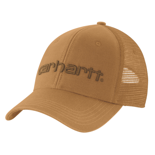 Carhartt Men's Canvas Mesh-Back Logo Graphic Cap Brown 101195-B75