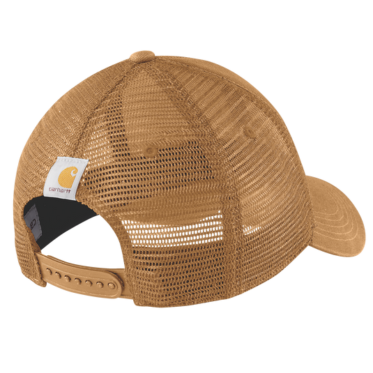 Carhartt Men's Canvas Mesh-Back Logo Graphic Cap Brown 101195-B75