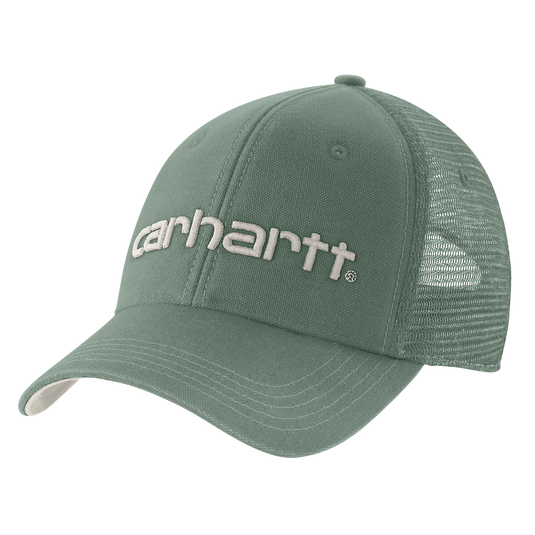 Carhartt Men's Canvas Mesh-Back Logo Graphic Cap Green Slate/Malt 101195-GQ7