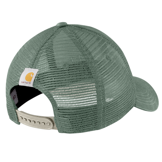 Carhartt Men's Canvas Mesh-Back Logo Graphic Cap Green Slate/Malt 101195-GQ7