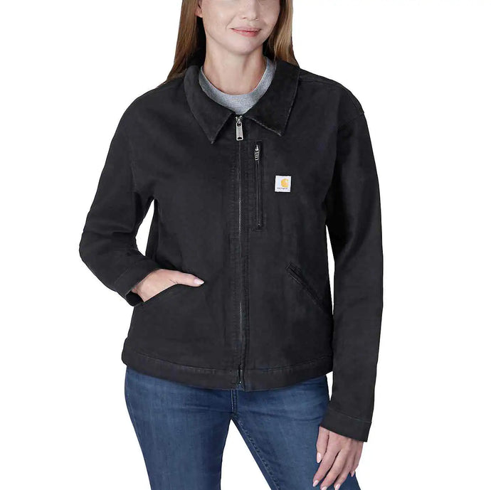 Carhartt Women's Rugged Flex Canvas Detroit Jacket Black 106208-N04