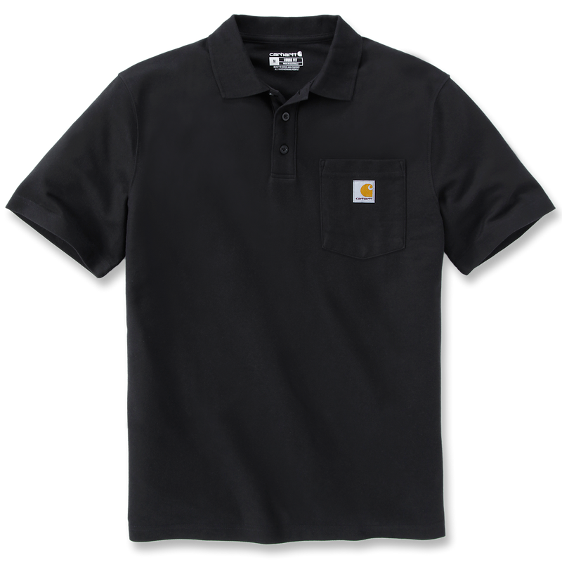 Load image into Gallery viewer, Carhartt Men's Loose Fit Midweight Pocket Polo T-Shirt Black 106685-BLK
