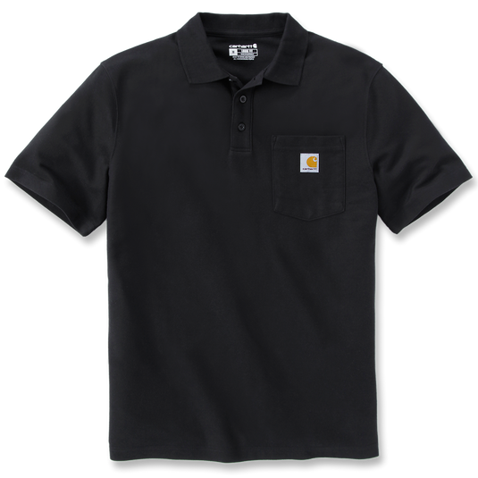 Carhartt Men's Loose Fit Midweight Pocket Polo T-Shirt Black 106685-BLK