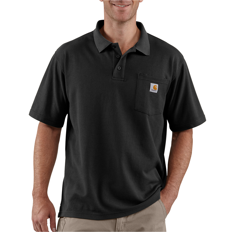 Load image into Gallery viewer, Carhartt Men's Loose Fit Midweight Pocket Polo T-Shirt Black 106685-BLK
