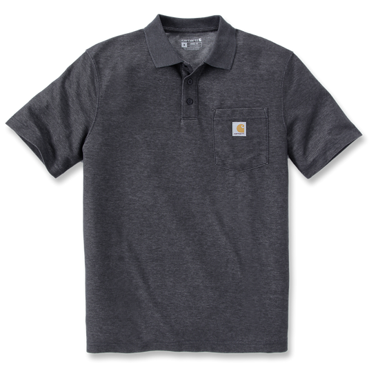 Carhartt Men's Loose Fit Midweight Pocket Polo T-Shirt Carbon Heather 106685-CRH