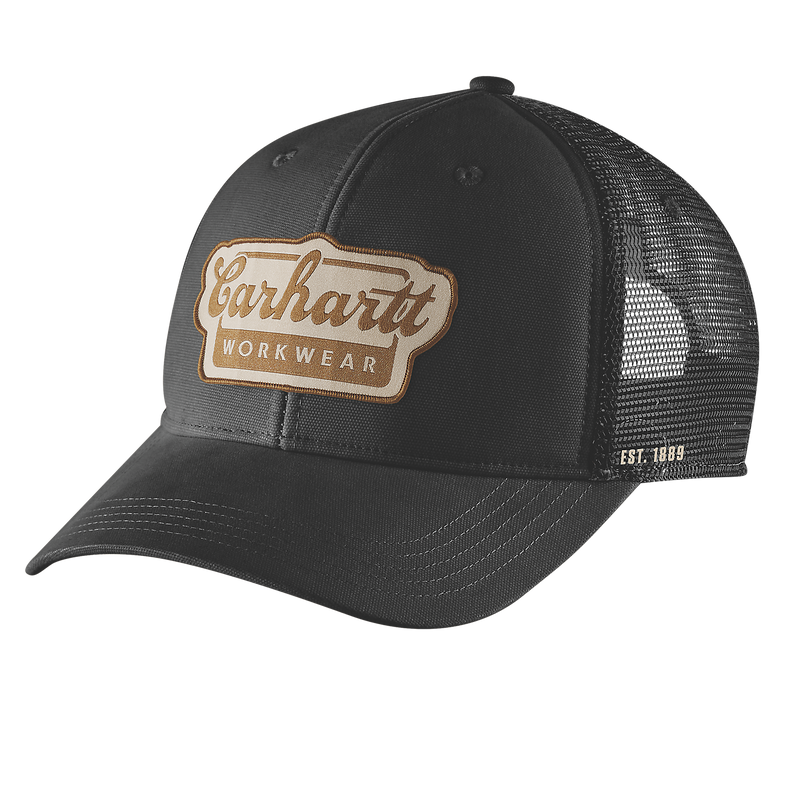 Load image into Gallery viewer, Carhartt Unisex Rugged Flex Twill Mesh Back Script Patch Cap Black 106738-N04
