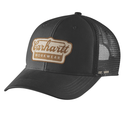Carhartt Unisex Rugged Flex Twill Mesh Back Script Patch Cap Black 106738-N04