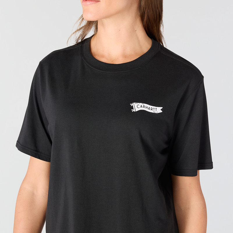 Load image into Gallery viewer, Carhartt Women's TENCEL™ Fiber Series Loose Pennant Flag T-Shirt Black 107387-N04

