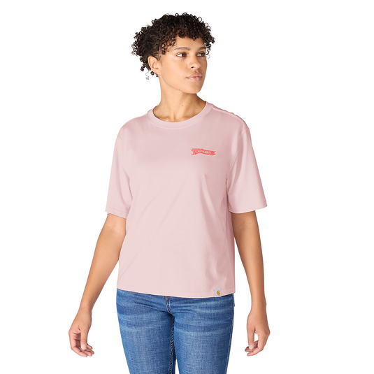 Carhartt Women's TENCEL™ Fiber Series Loose Pennant Flag T-Shirt New Rose 107387-P74