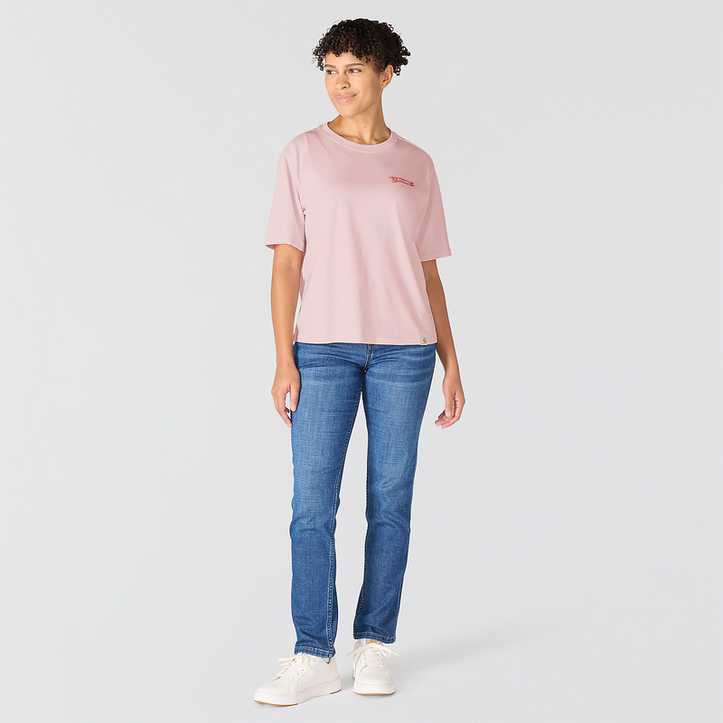 Load image into Gallery viewer, Carhartt Women's TENCEL™ Fiber Series Loose Pennant Flag T-Shirt New Rose 107387-P74
