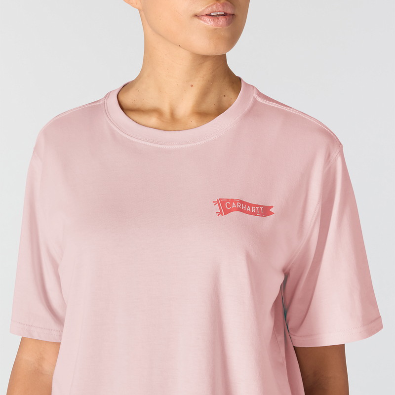 Load image into Gallery viewer, Carhartt Women's TENCEL™ Fiber Series Loose Pennant Flag T-Shirt New Rose 107387-P74
