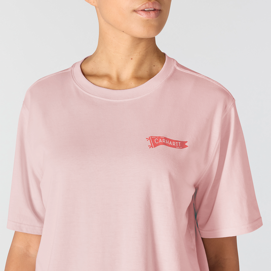 Carhartt Women's TENCEL™ Fiber Series Loose Pennant Flag T-Shirt New Rose 107387-P74