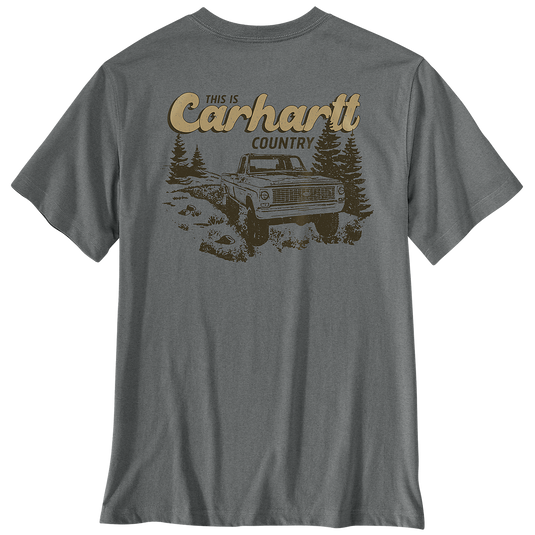 Carhartt Men's Relaxed Fit Lightweght Pocket T-Shirt Basil Heather 107455-E87